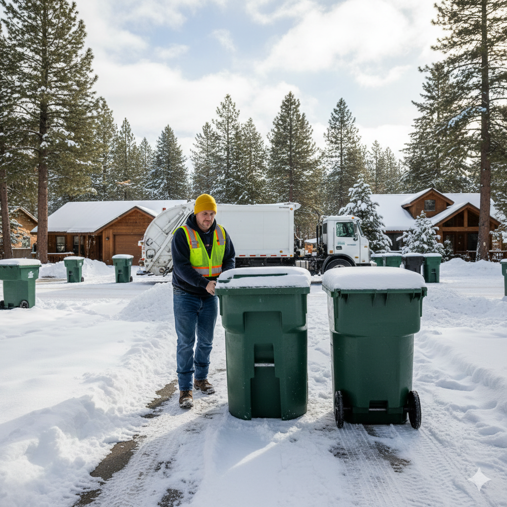 Winter in Big Bear: Why Trash Roll-Out Services Matter More During Cold Weather